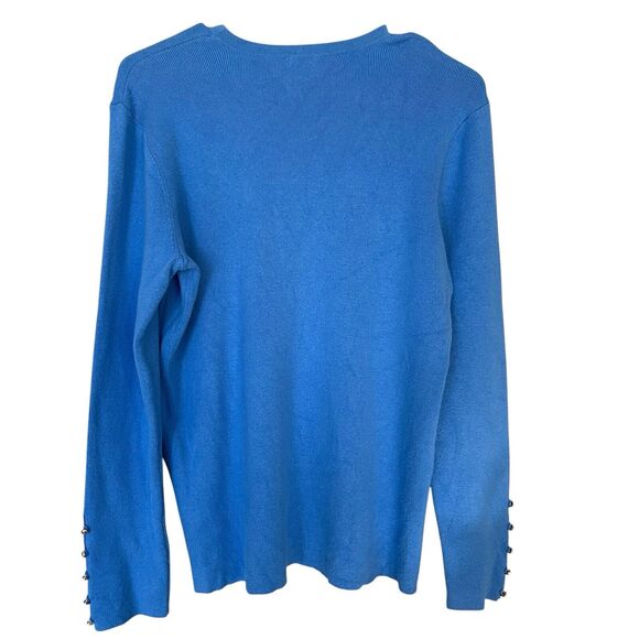 J. McLaughlin Sweaters - J. McLaughlin Jamey Sweater Womens Large JMC Blue Stretch Golden Button Detail